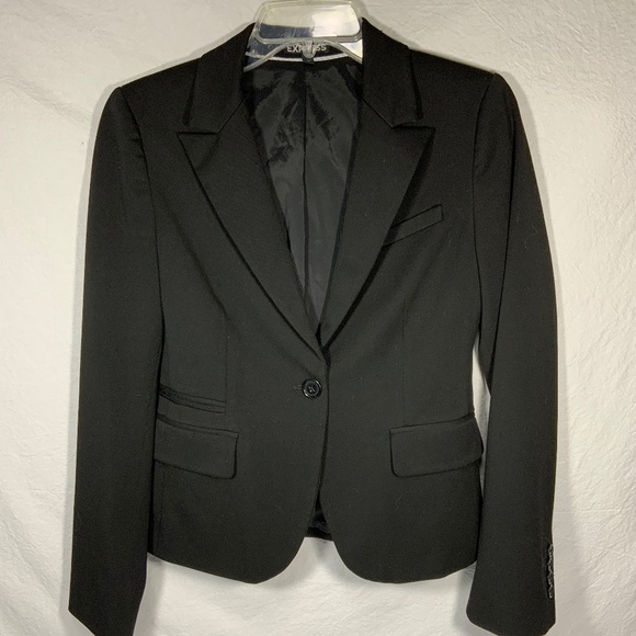 Express Black Lined Blazer - Size 4 - Picture 1 of 8